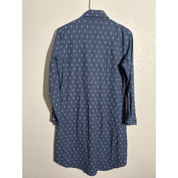 U.S. Polo Assn  Dress Womens Navy Shirt Anchor Pattern Logo Embroidery size S - Picture 3 of 8